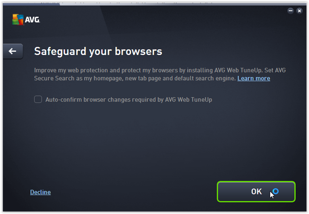 Web Tuneup for the web browser option