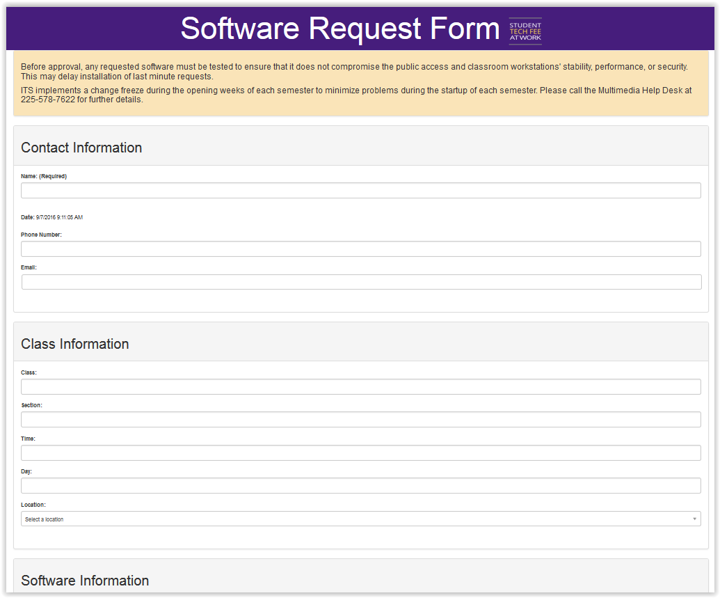 Software Request Form