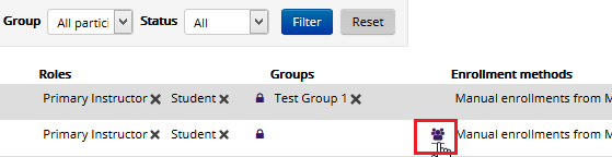 add user to groups icon under the groups header