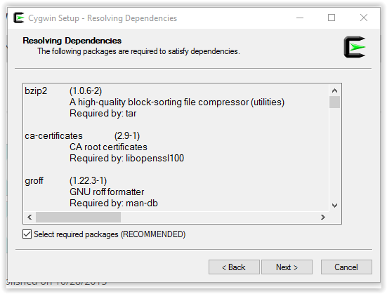 resolcving dependecies window