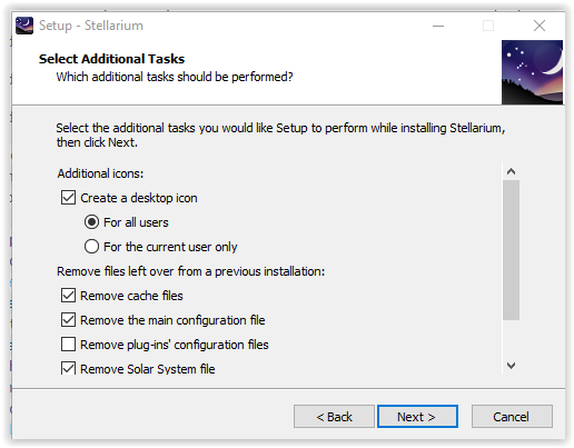 selecting additional tasks for installation 