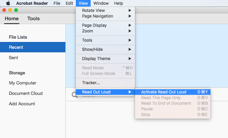 mac read pdf aloud