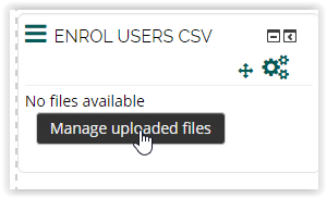 Manage Uploaded Files button