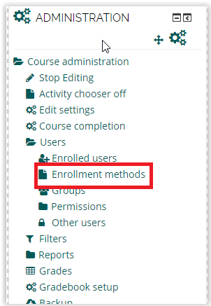 Enrollment methods option