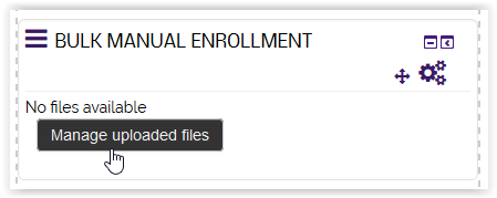 the manage uploaded files button