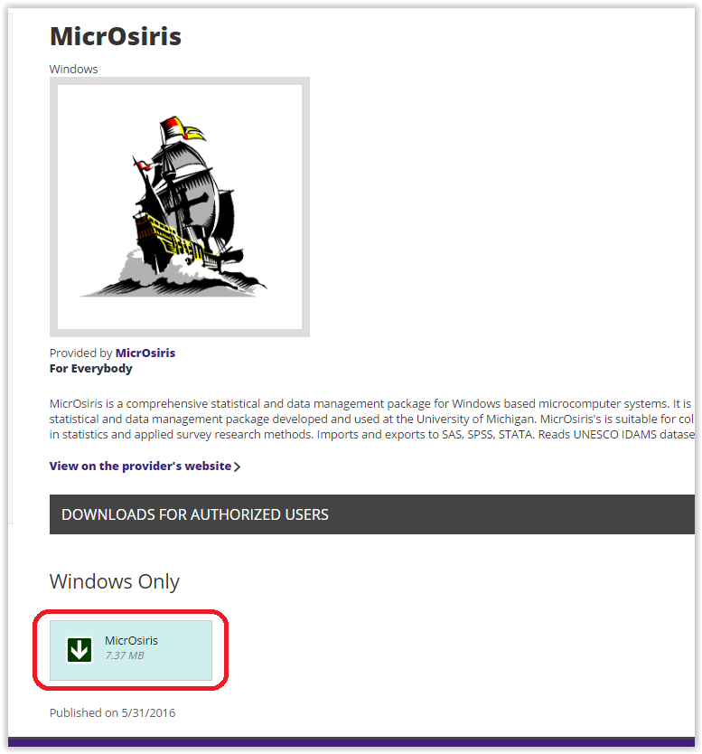 MicroOsiris download page