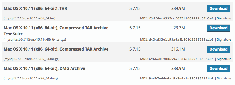 Application Versions