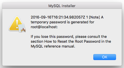 MySQL Password window