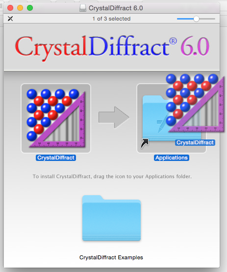 The CrystalMaker Diffract and Application folder icons