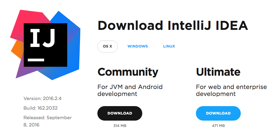 Download button for Mac OSX