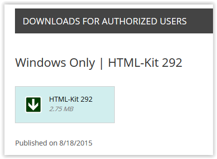 HTML-Kit download button on TigerWare