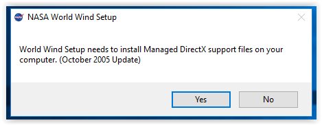 installation permission for Managed Direct X Support Files