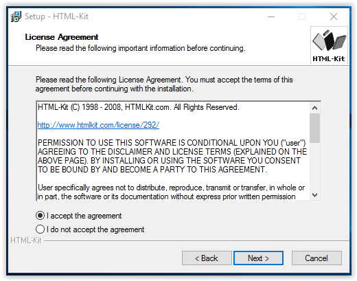 HTML-Kit license agreement