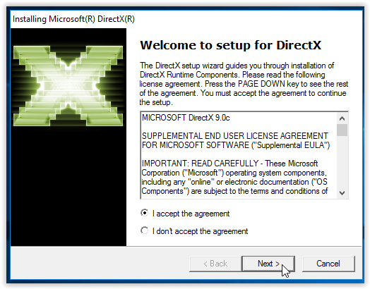 Set up wizard for Managed Directx