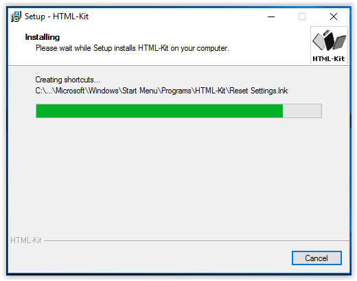 HTML-Kit installation loading screen