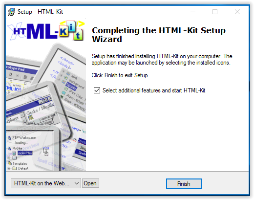 HTML-Kit installation complete screen