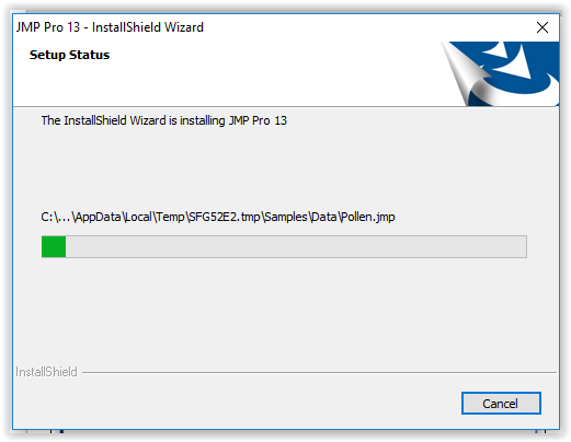JMP 13 installation loading screen