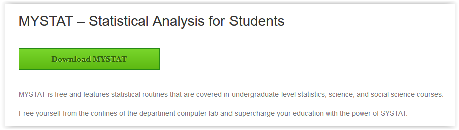 MYSTAT download button