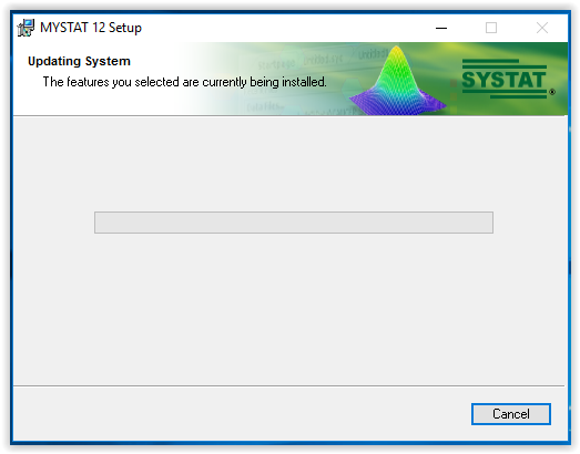 MYSTAT installation loading screen