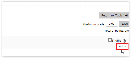 Add Question button on the Edit Quiz window