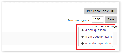 Add questions options dropdown box