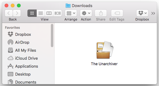 use the unarchiver