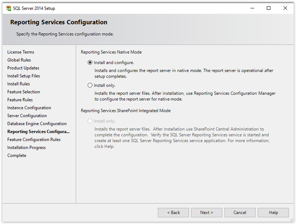 Reporting Service Configuration