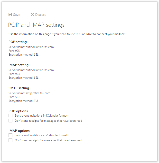 LSUMail POP & IMAP Settings and options