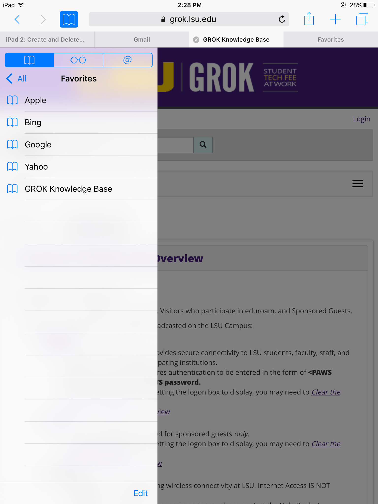Bookmark list with bookmark highlighted at the corner of the screen.