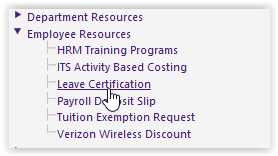 myLSU Leave Certification link