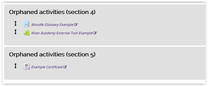 orphaned activities example