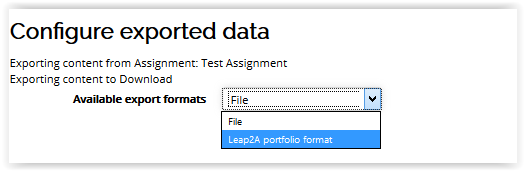 Configured exported data window