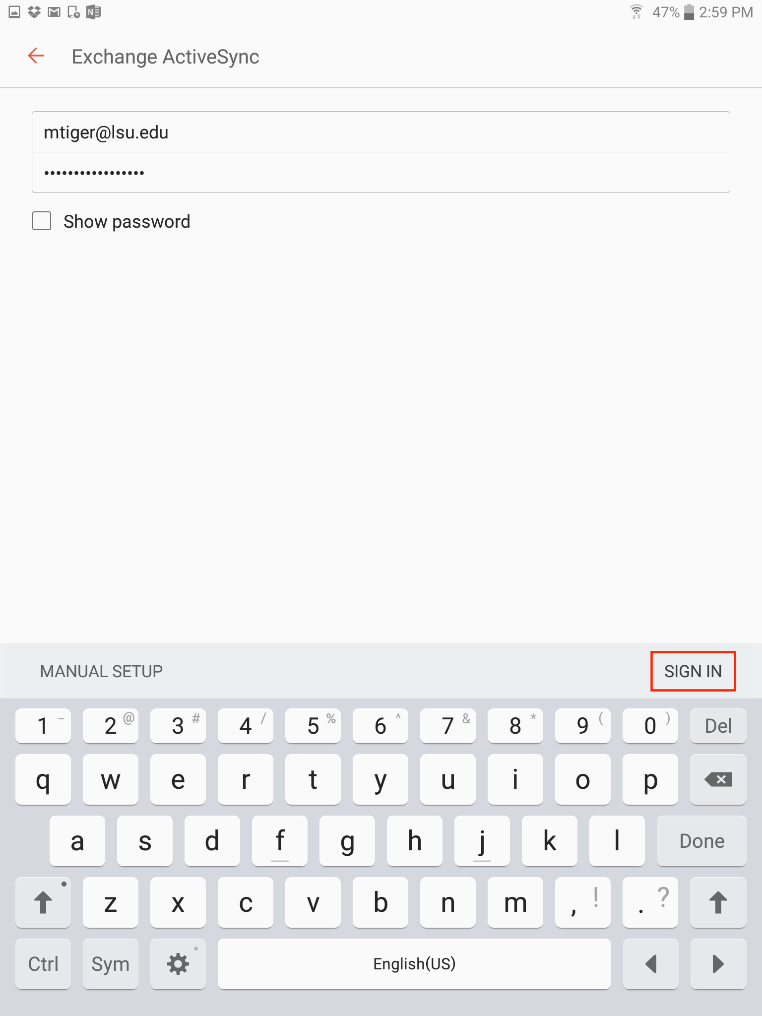 Account Sign In