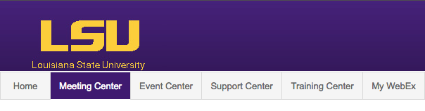 WebEx Meeting Center tab
