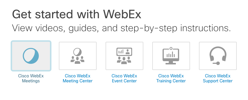 Getting Started with WebEx page
