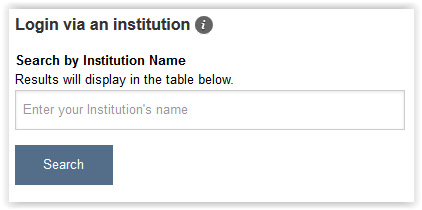 JSTOR login via institution