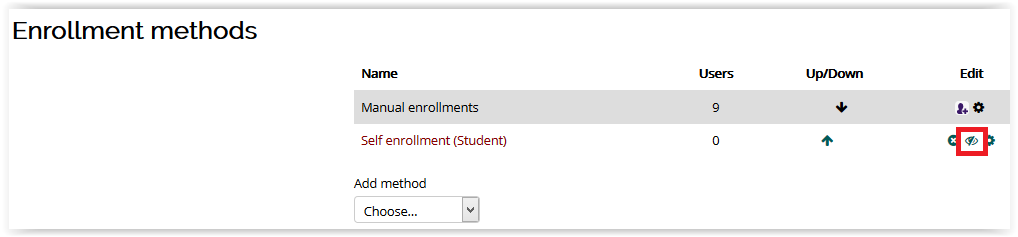 enable icon on the self enrollment window