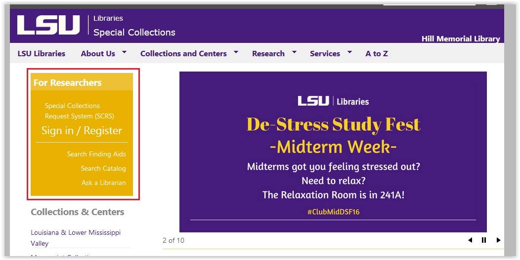 LSU Library: Special Collections: Change User Information GROK