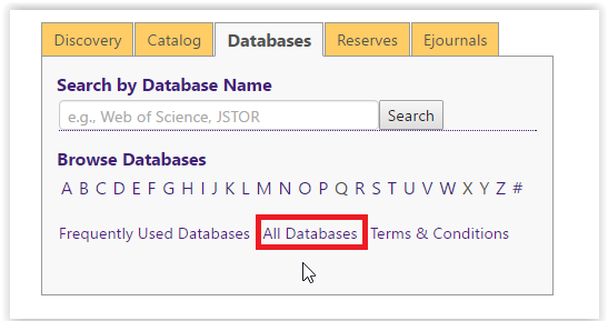 All Databases option