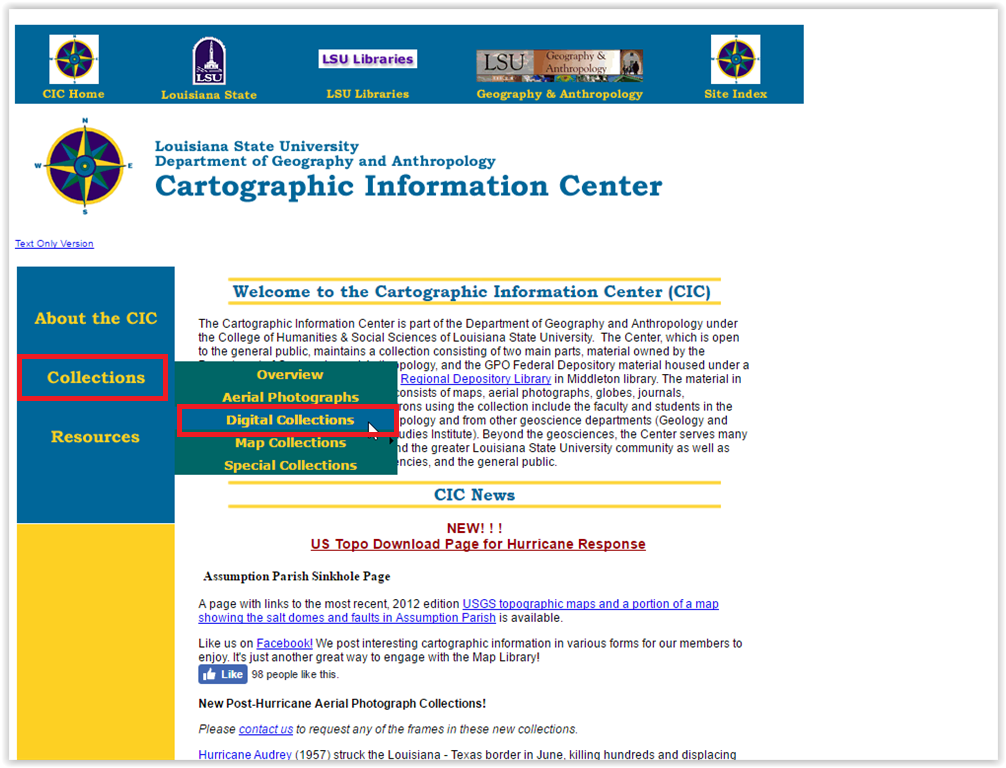 Digital Collections under the Collections tab