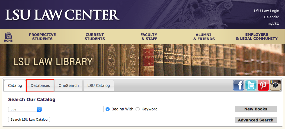 LSU Law Library home page