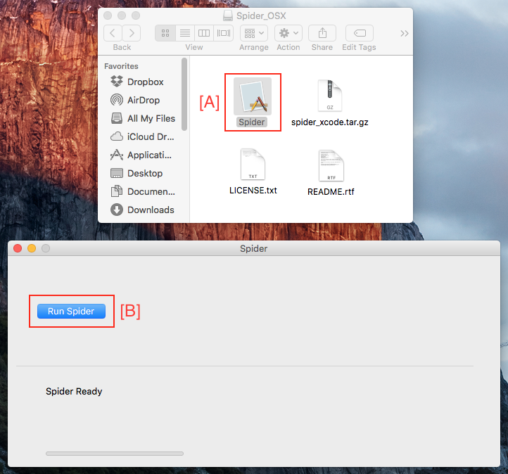 Spider files and Run Spider option