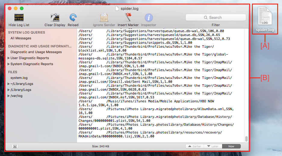 Scan Results and Spider log