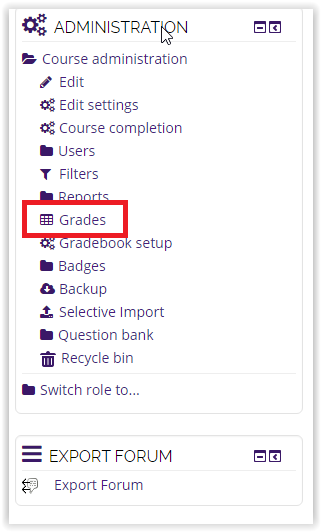 grades in the administration block