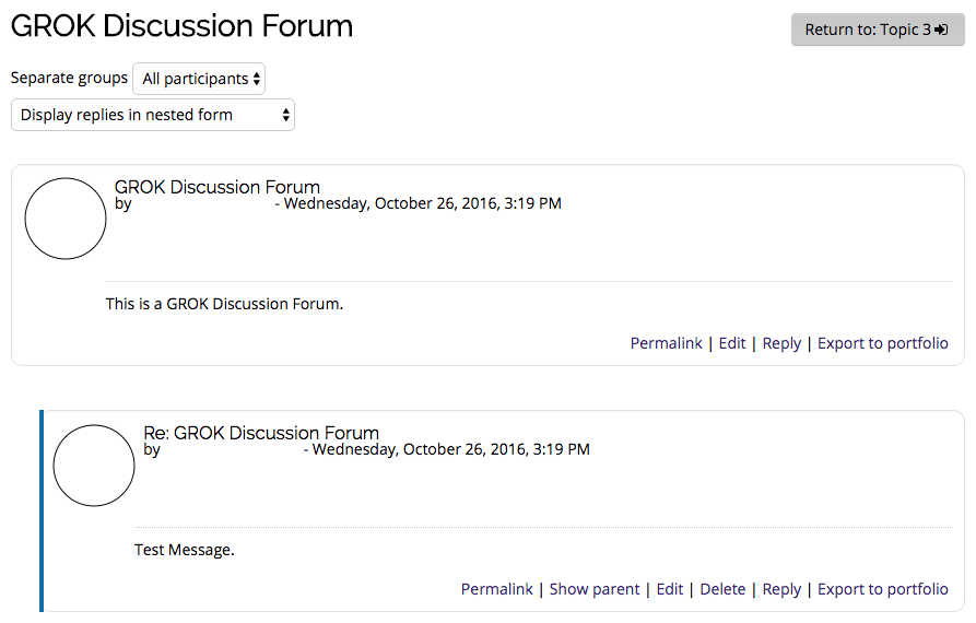 A single simple discussion format example