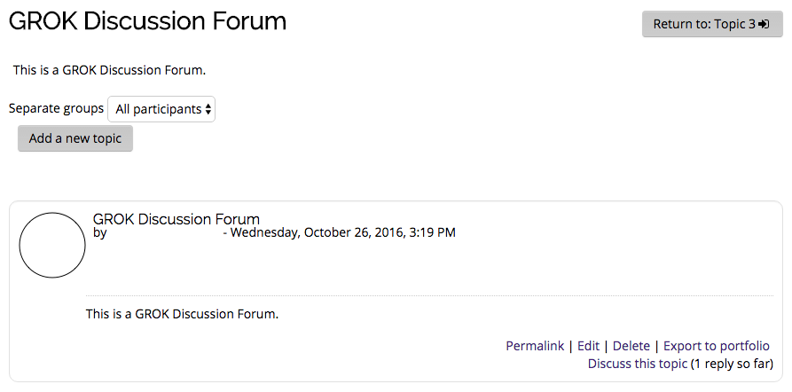 Standard with a blog-like display format forum example