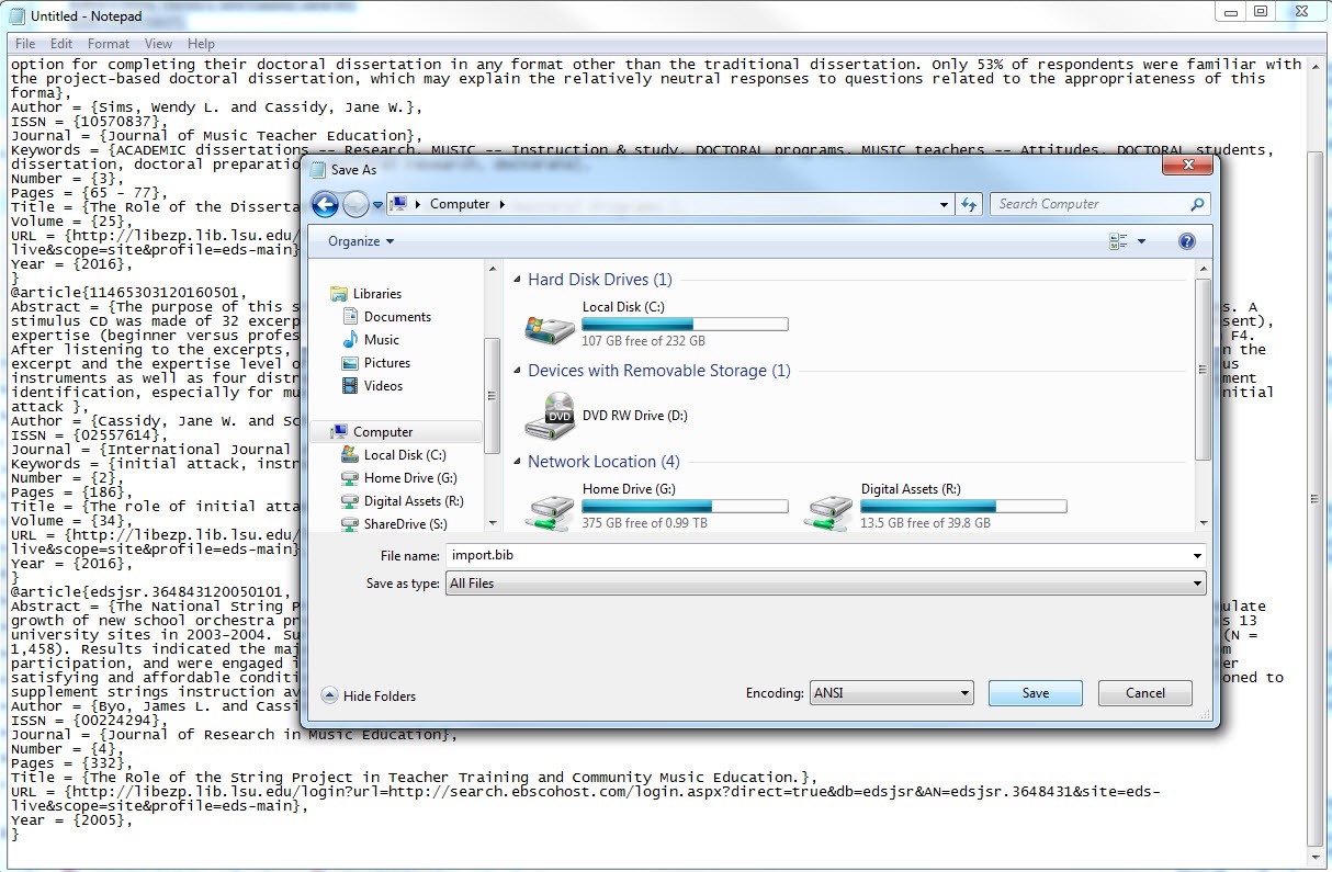 File - Save As window