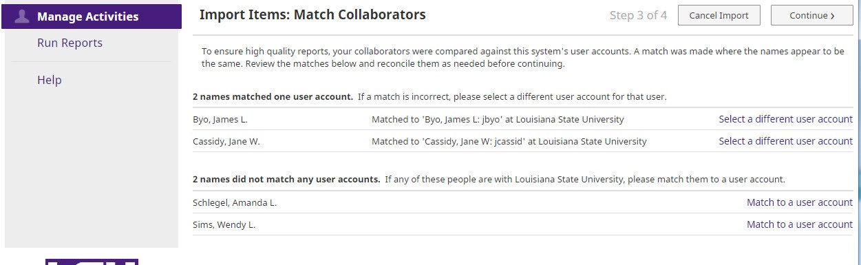 Match collaborators