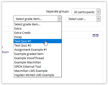 graded items section