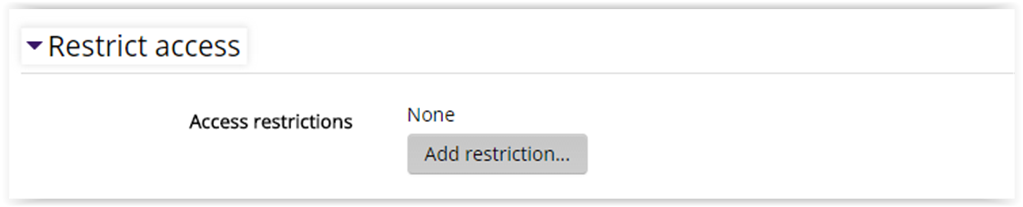 Restrict Access Settings
